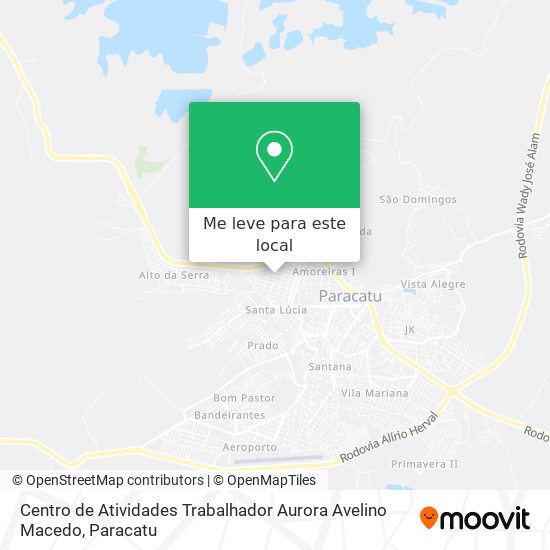 Centro de Atividades Trabalhador Aurora Avelino Macedo mapa