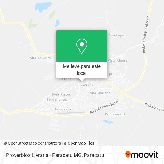 Provérbios Livraria - Paracatu MG mapa
