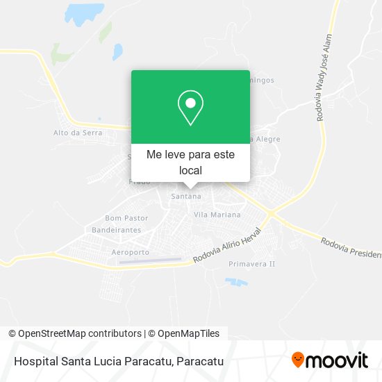 Hospital Santa Lucia Paracatu mapa