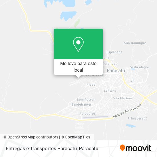Entregas e Transportes Paracatu mapa