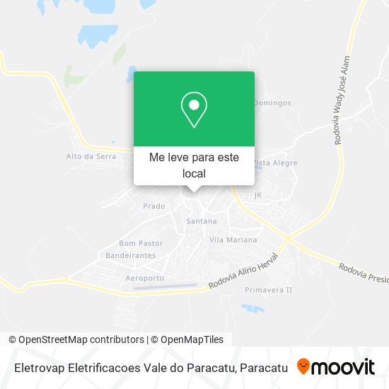 Eletrovap Eletrificacoes Vale do Paracatu mapa