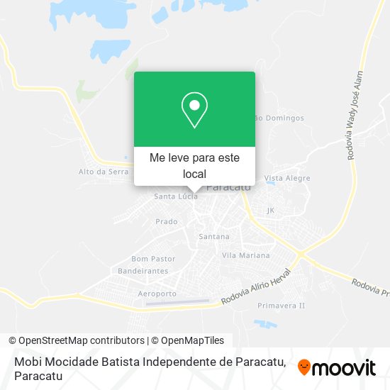 Mobi Mocidade Batista Independente de Paracatu mapa