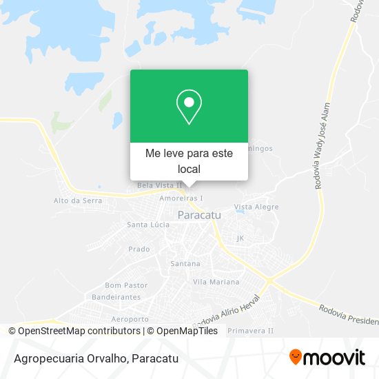 Agropecuaria Orvalho mapa