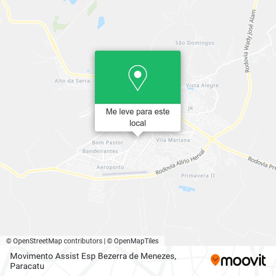 Movimento Assist Esp Bezerra de Menezes mapa