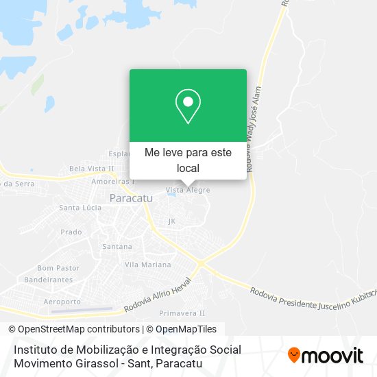 Instituto de Mobilização e Integração Social Movimento Girassol - Sant mapa