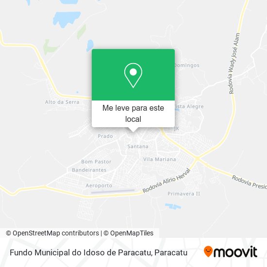 Fundo Municipal do Idoso de Paracatu mapa