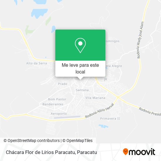 Chácara Flor de Lírios Paracatu mapa