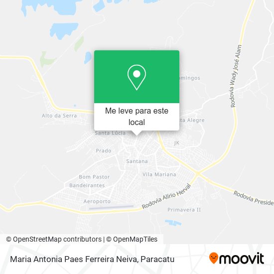 Maria Antonia Paes Ferreira Neiva mapa