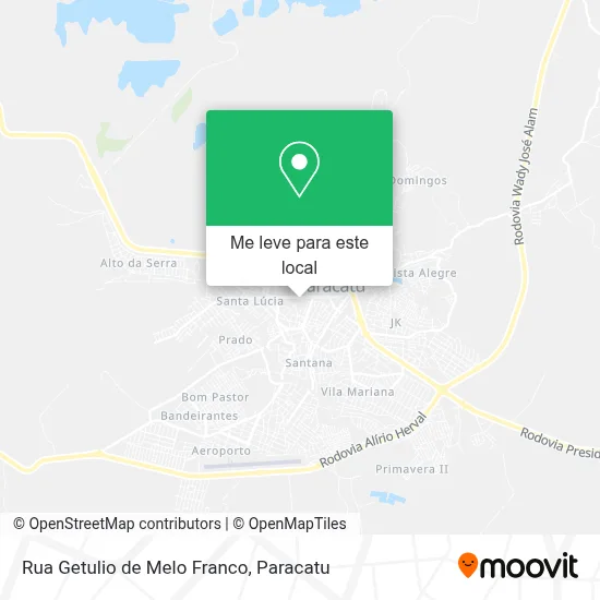 Rua Getulio de Melo Franco mapa