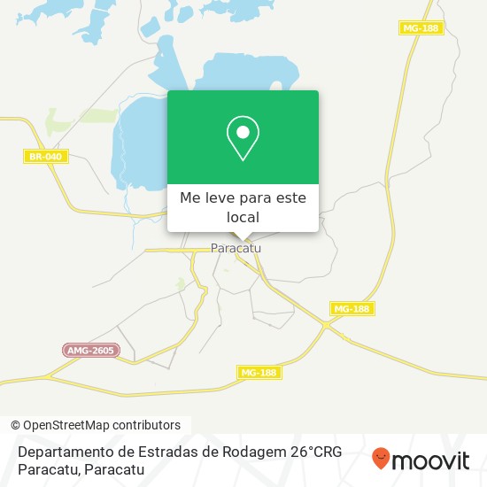 Departamento de Estradas de Rodagem 26°CRG Paracatu mapa