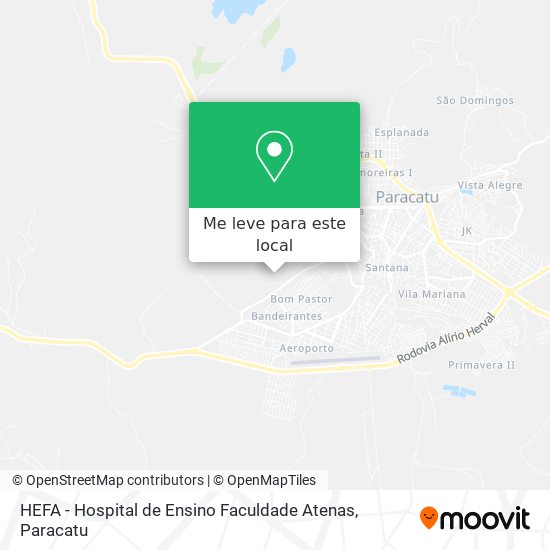 HEFA - Hospital de Ensino Faculdade Atenas mapa