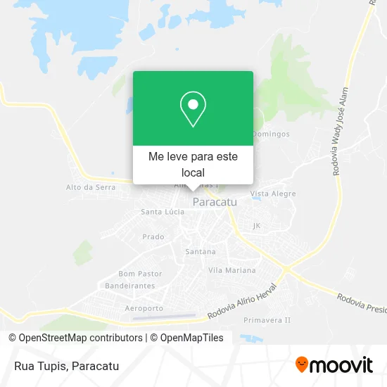 Rua Tupis mapa