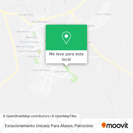 Estacionamento Unicerp Para Alunos mapa