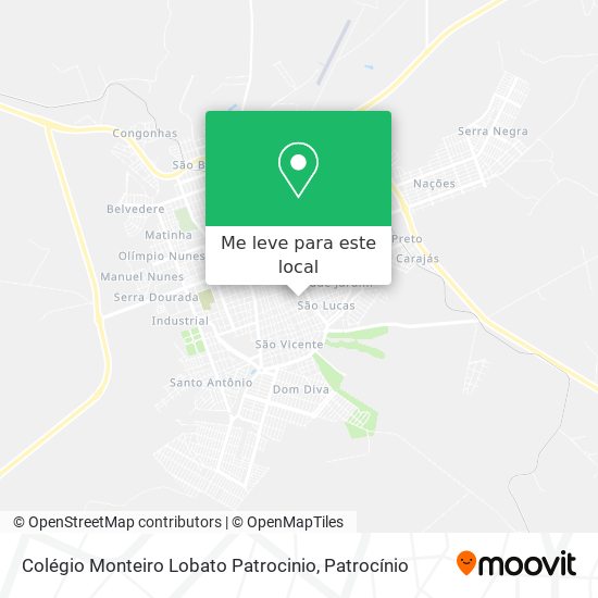 Colégio Monteiro Lobato Patrocinio mapa