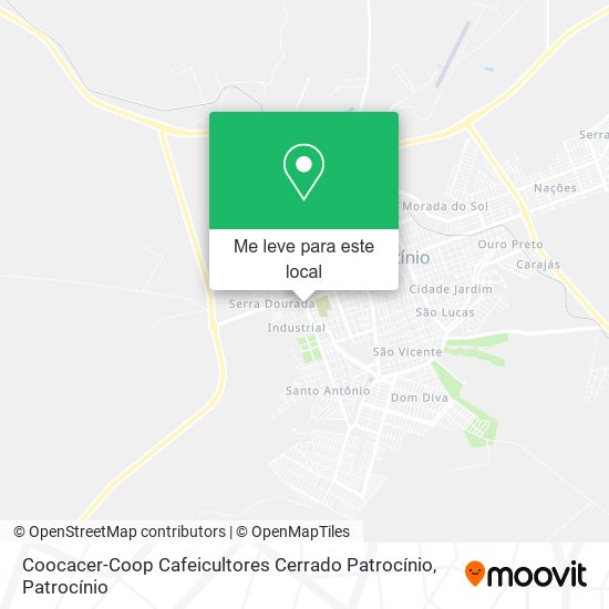 Coocacer-Coop Cafeicultores Cerrado Patrocínio mapa