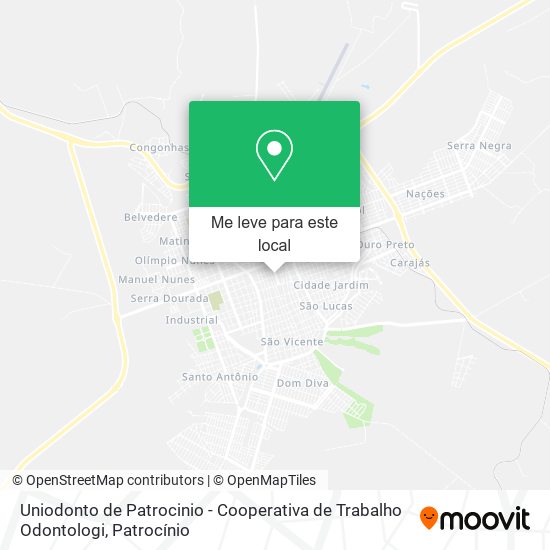 Uniodonto de Patrocinio - Cooperativa de Trabalho Odontologi mapa