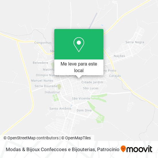 Modas & Bijoux Confeccoes e Bijouterias mapa