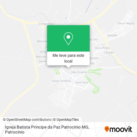 Igreja Batista Princípe da Paz Patrocínio MG mapa