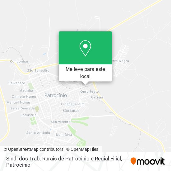 Sind. dos Trab. Rurais de Patrocinio e Regial Filial mapa
