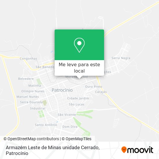 Armazém Leste de Minas unidade Cerrado mapa