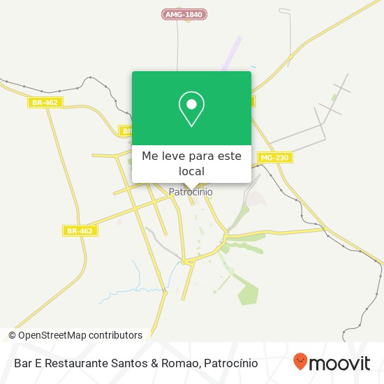 Bar E Restaurante Santos & Romao, Rua Presidente Vargas, 1685 Centro Patrocínio-MG 38740-000 mapa