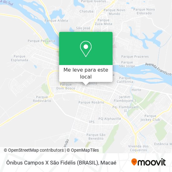 Ônibus Campos X São Fidélis (BRASIL) mapa