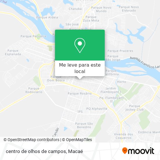 centro de olhos de campos mapa