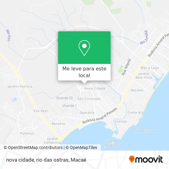 nova cidade, rio das ostras mapa