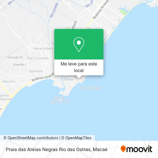 Praia das Areias Negras Rio das Ostras mapa