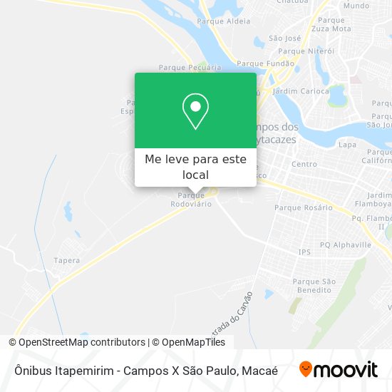 Ônibus Itapemirim - Campos X São Paulo mapa