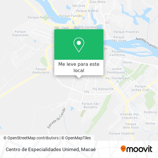 Centro de Especialidades Unimed mapa
