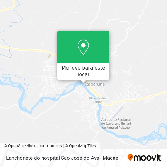 Lanchonete do hospital Sao Jose do Avai mapa