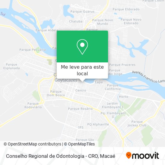 Conselho Regional de Odontologia - CRO mapa