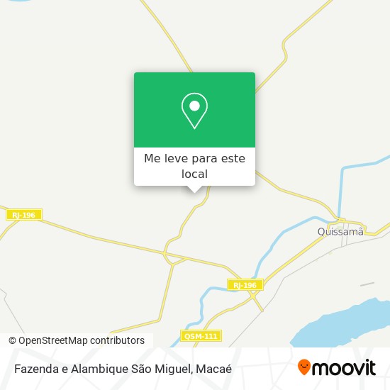 Fazenda e Alambique São Miguel mapa