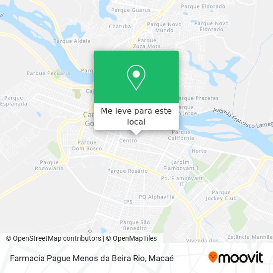 Farmacia Pague Menos da Beira Rio mapa