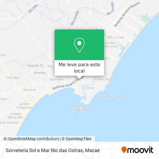 Sorveteria Sol e Mar Rio das Ostras mapa