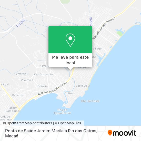 Posto de Saúde Jardim Marileia Rio das Ostras mapa