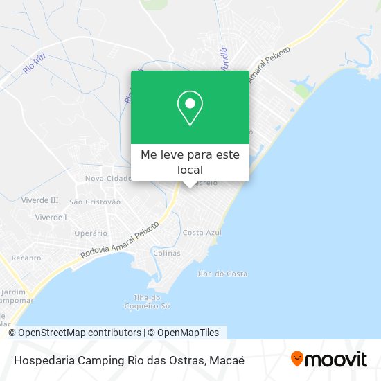 Hospedaria Camping Rio das Ostras mapa