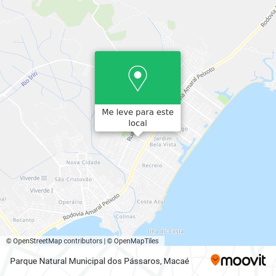 Parque Natural Municipal dos Pássaros mapa