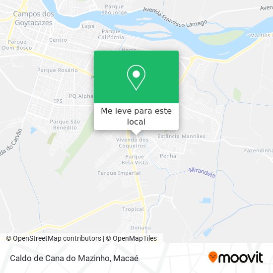 Caldo de Cana do Mazinho mapa