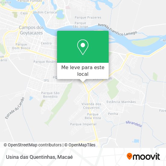Usina das Quentinhas mapa