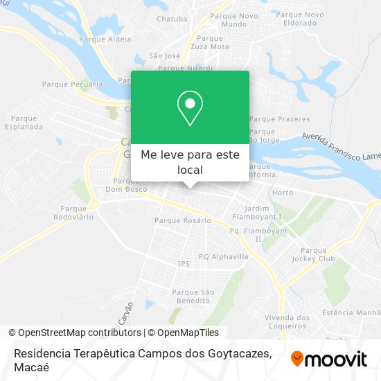 Residencia Terapêutica Campos dos Goytacazes mapa