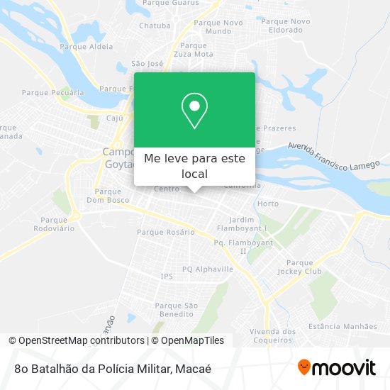 8o Batalhão da Polícia Militar mapa
