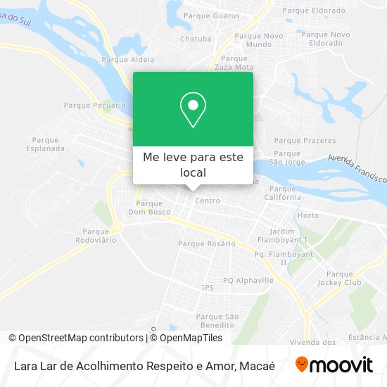 Lara Lar de Acolhimento Respeito e Amor mapa
