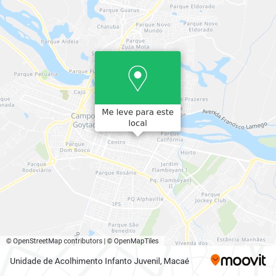 Unidade de Acolhimento Infanto Juvenil mapa