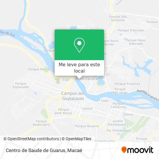 Centro de Saude de Guarus mapa