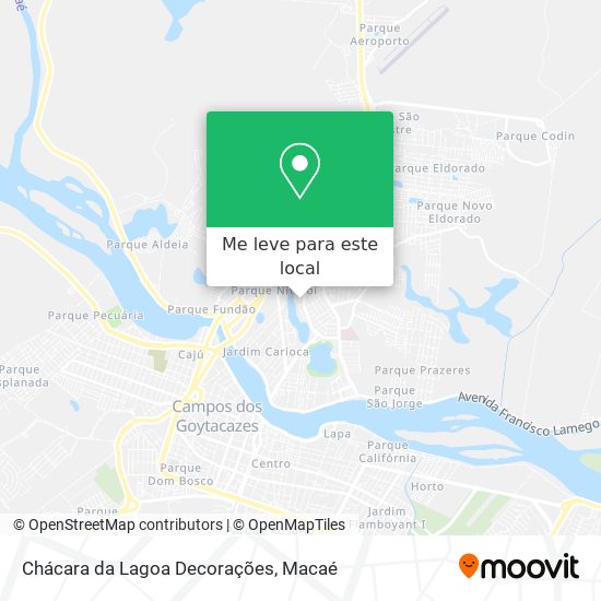 Chácara da Lagoa Decorações mapa