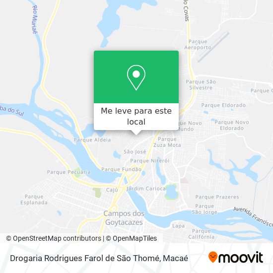 Drogaria Rodrigues Farol de São Thomé mapa