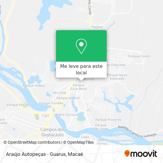 Araújo Autopeças - Guarus mapa