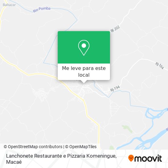 Lanchonete Restaurante e Pizzaria Komeningue mapa